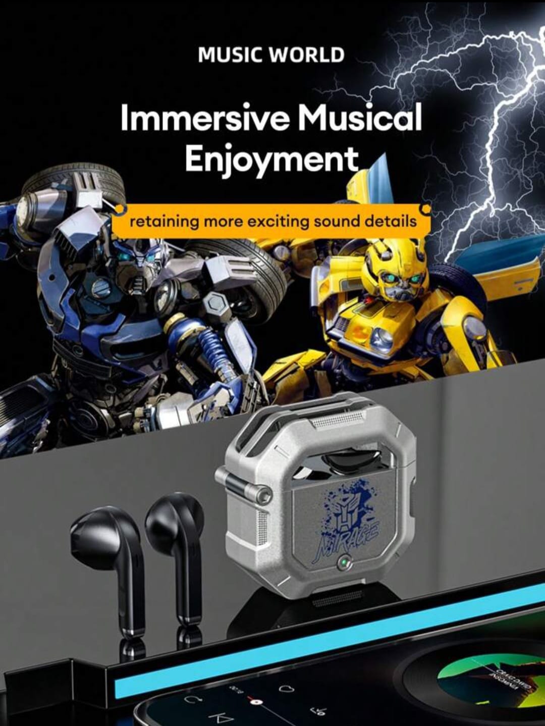 π Zero Delay Bumblebee Earbuds T12+ Thumb Sleeves GIFT