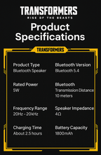 TF-Y17 Bluetooth 5.4 Speaker – Mech-Inspired Design with Stand | Deep Bass | Touch Interface