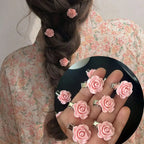 Pink Rose Hair Pins (10)