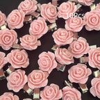 Pink Rose Hair Pins (10)