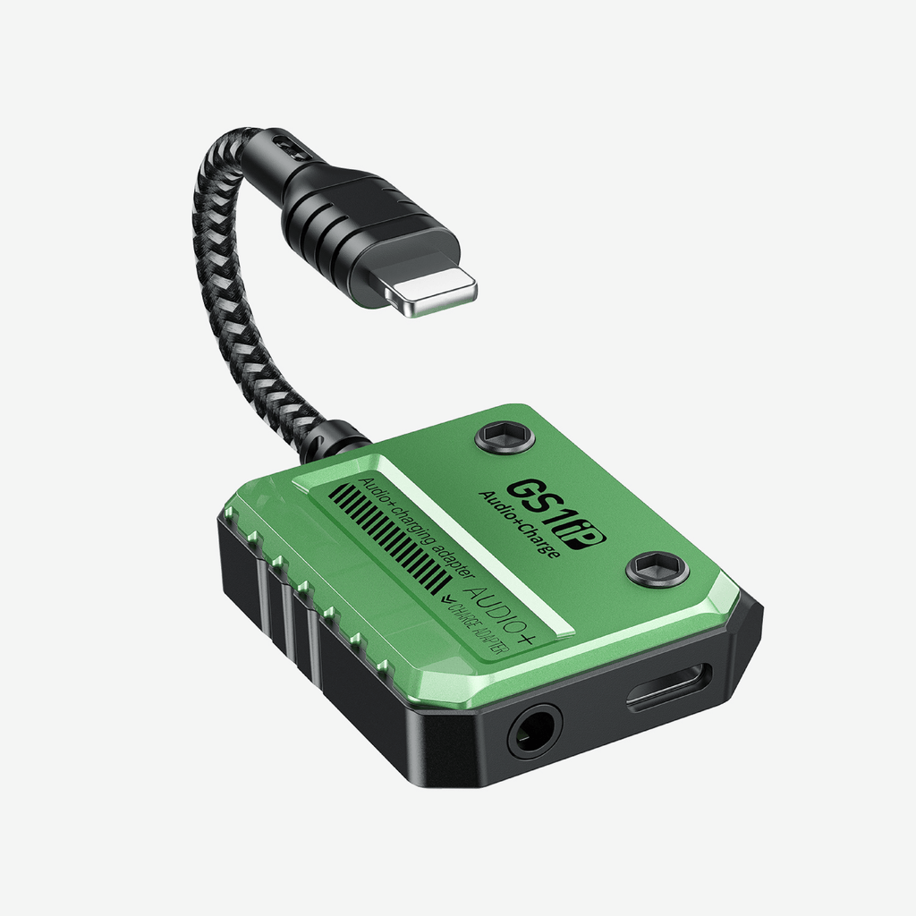 Plextone GS1 iPhone Lightning Splitter Adapter to 3.5mm Converter with PD 30W Fast Charge