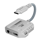 2 in 1 Splitter Type C - 3.5mm & Type C + C Plextone GS1 Adapter with Charging - White